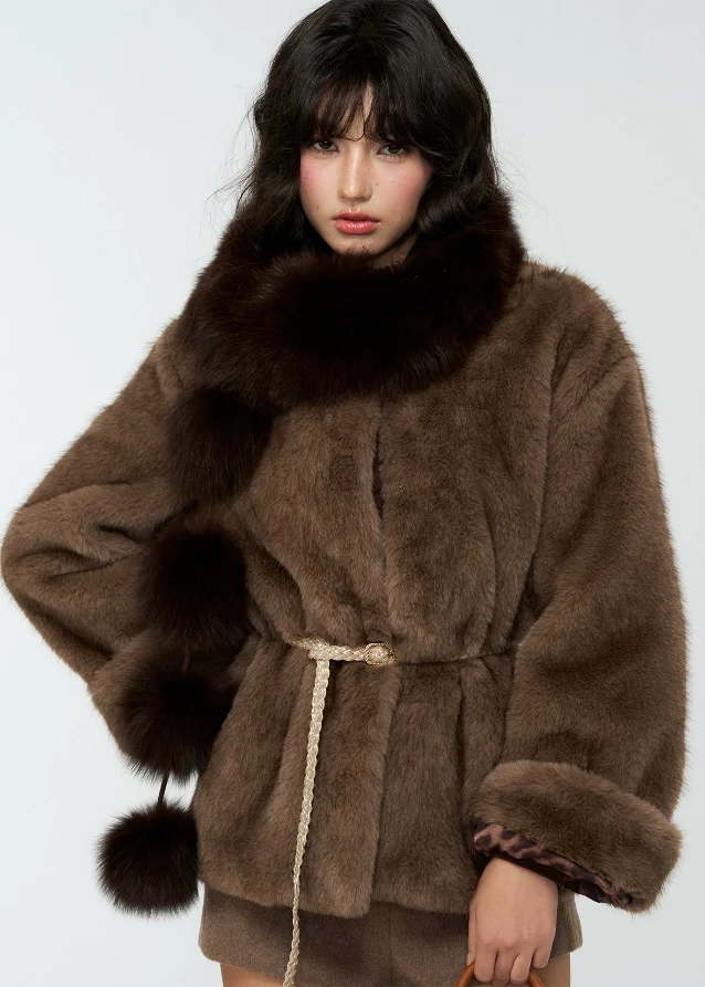 Fox Fur Pom Scarf - szxrfrp