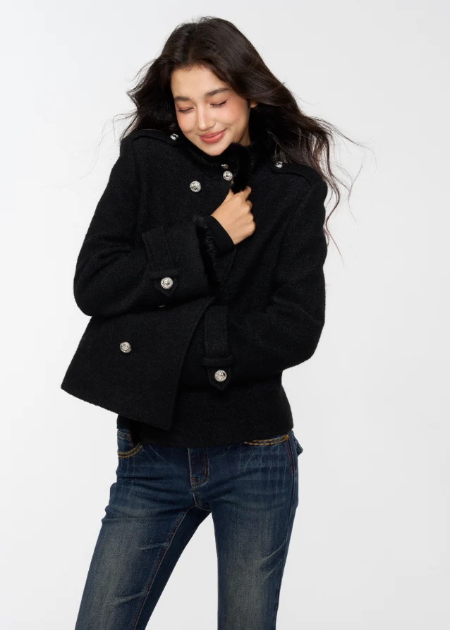 Midnight Cloud Draped Wool Jacket - szxrfrp