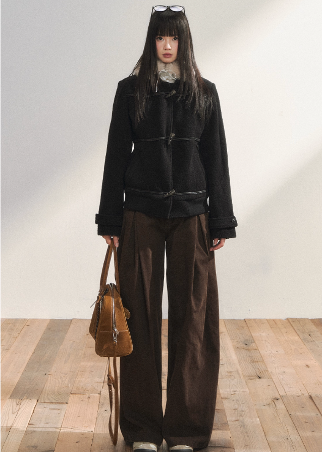 Classic Black Cozy Wool Jacket - szxrfrp