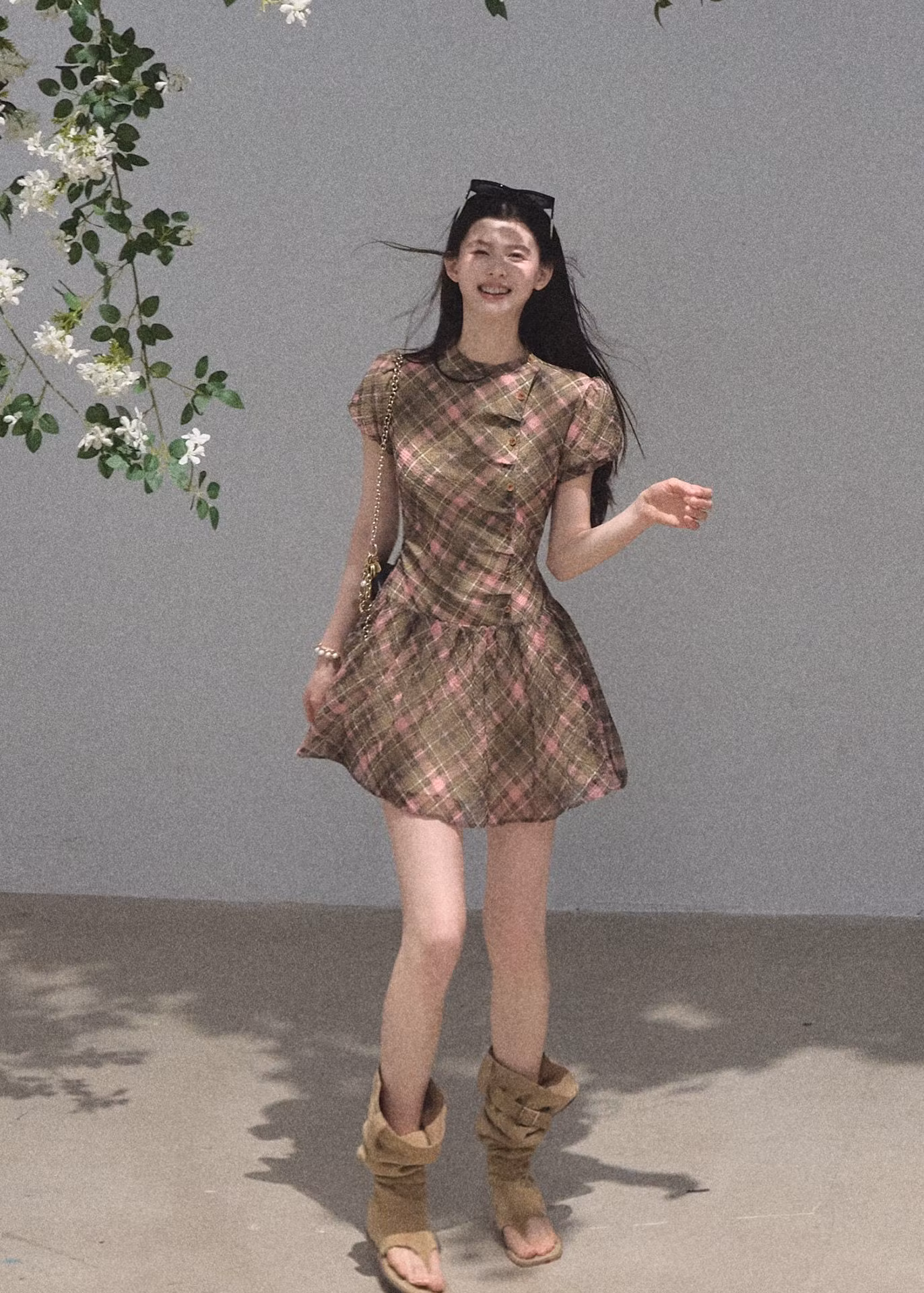 Waist-Cinching Mini Dress - szxrfrp